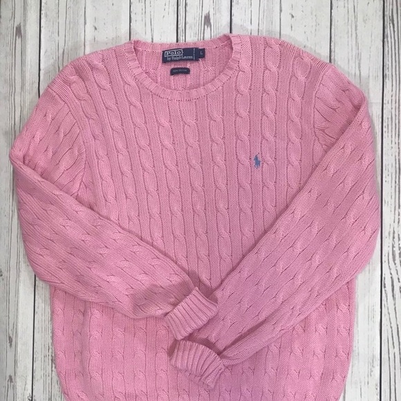 Polo Ralph Lauren Sweaters - Pink Polo Ralph Lauren Cable knit size Large.